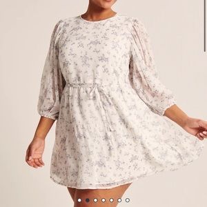 NWT Abercrombie White Floral Trapeze Mini Dress XL